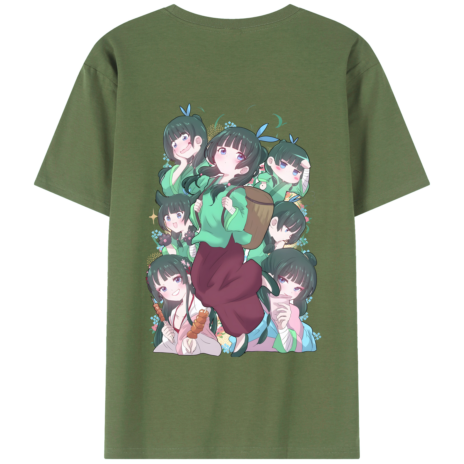 （画像用） 薬屋のひとりごと The Apothecary Diaries 綿100％ メンズ半袖Tシャツ（バックプリント） 通気性